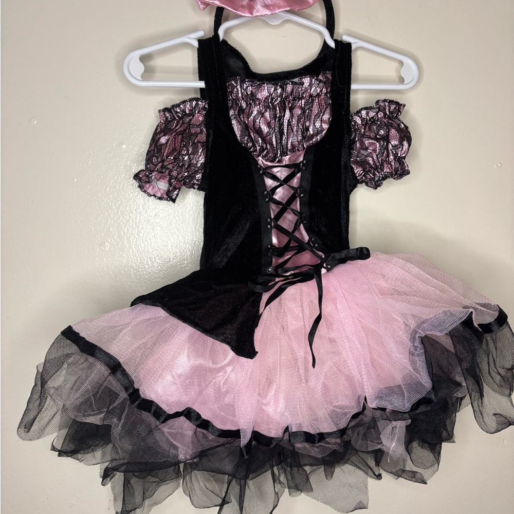 Enchanting Pink and Black Kids Costume Dress
